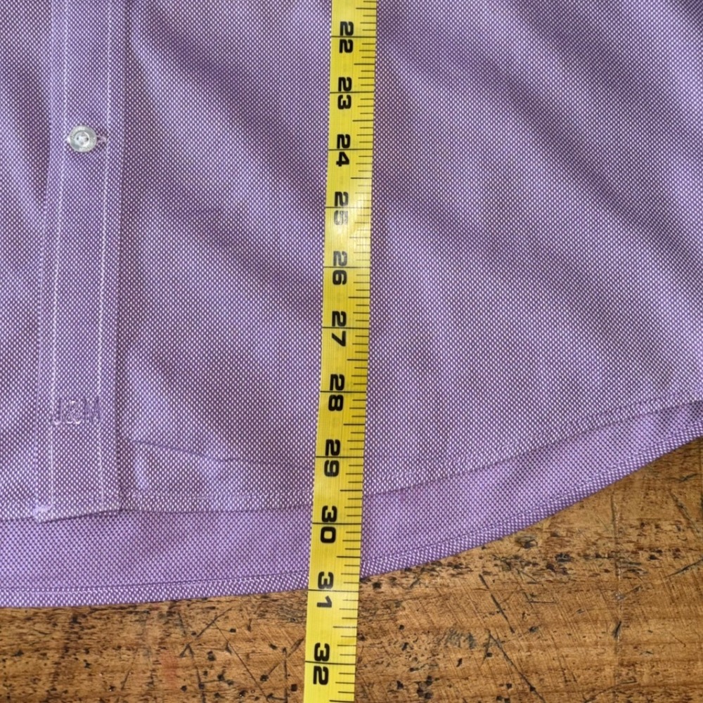 Johnston and Murphy Mens Purple Long Sleeve Button Down Shirt 100% Cotton Size L - Picture 7 of 7